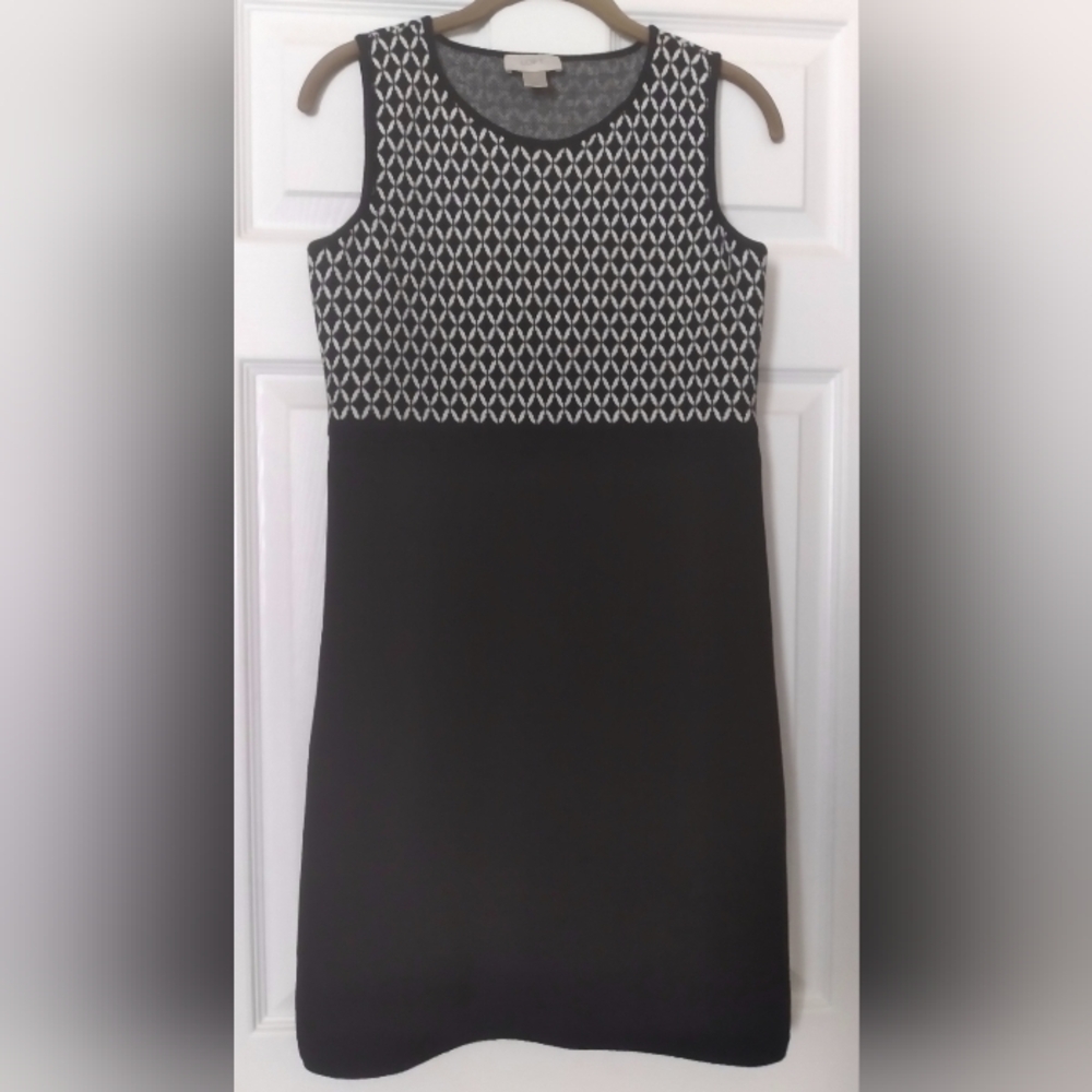 LOFT Black White Minimalist‎ Chunky Sweater Dress